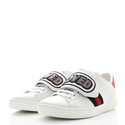 Gucci Calfskin Ayers Web Crystal LOVED Womens New Ace Sneakers 36 White 3 of 12
