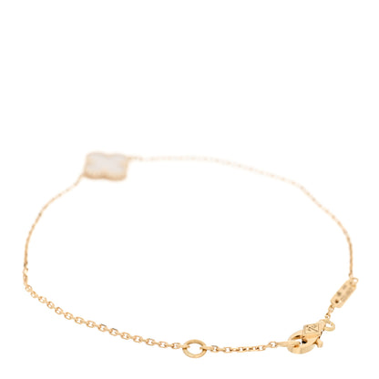 Van Cleef & Arpels 18K Yellow Gold Mother of Pearl Sweet Alhambra Bracelet 2 of 6