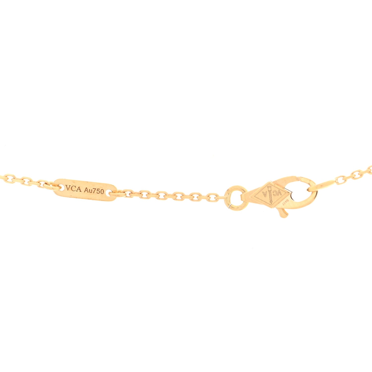 Van Cleef & Arpels 18K Yellow Gold Mother of Pearl Sweet Alhambra Pendant Necklace 4 of 5