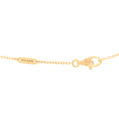 Van Cleef & Arpels 18K Yellow Gold Mother of Pearl Sweet Alhambra Pendant Necklace 4 of 5