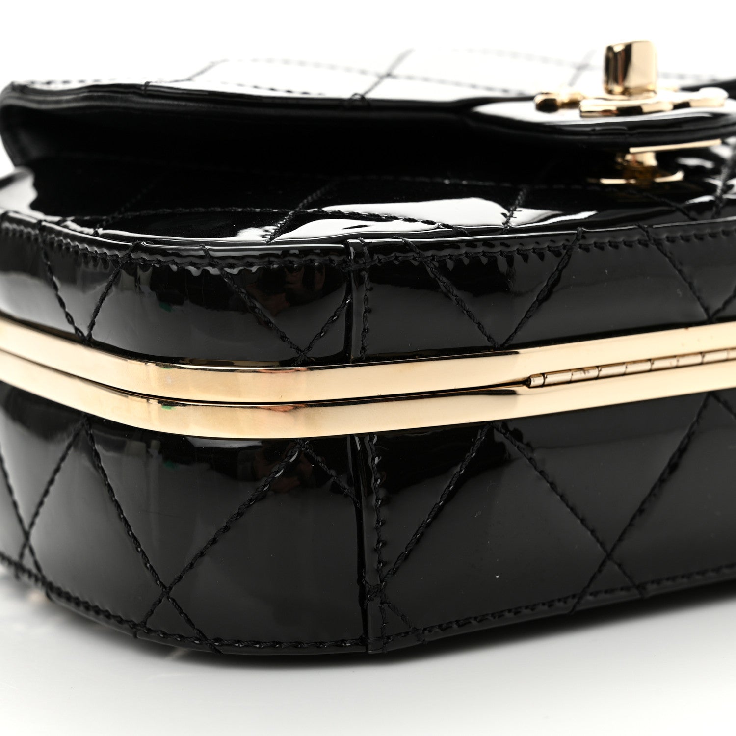 Chanel Patent Calfskin Quilted Mini Camera Case Black 9 of 11