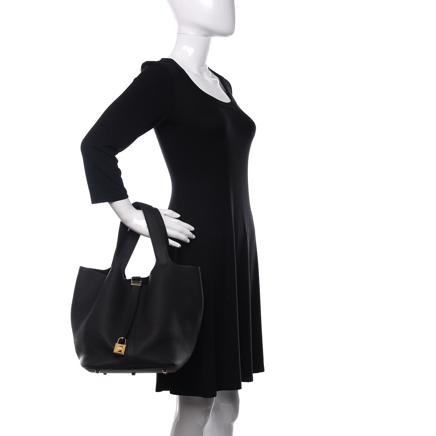 Hermes Taurillon Clemence Picotin Lock 26 GM Black 2 of 10