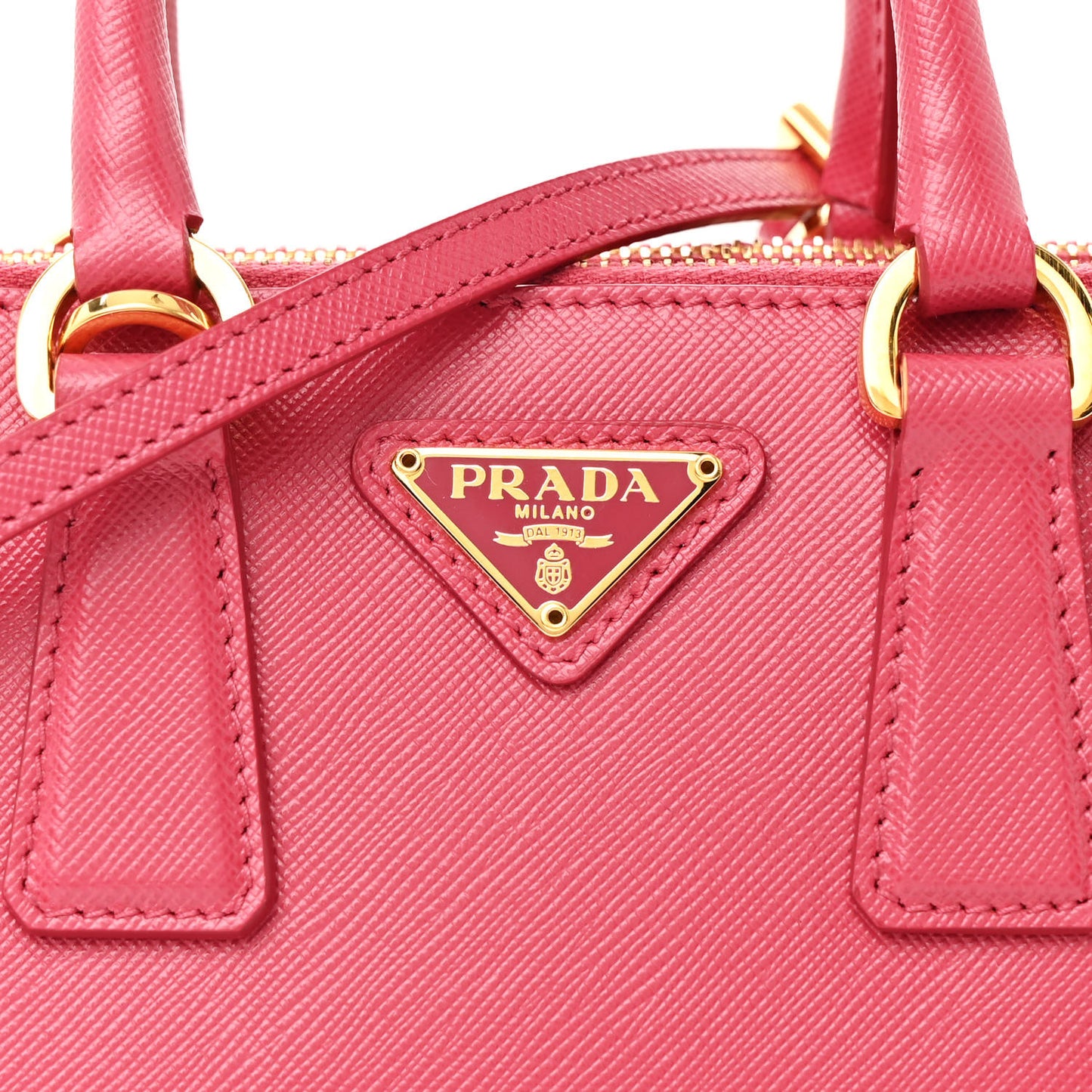 Saffiano Lux Micro Galleria Double Zip Tote Peonia