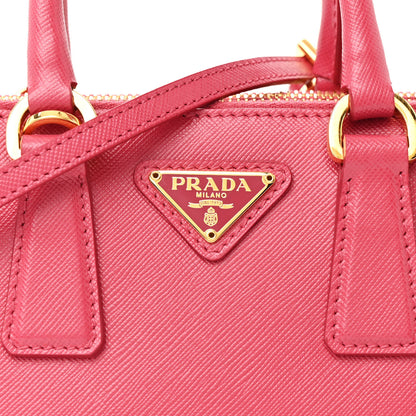 Prada Saffiano Lux Micro Galleria Double Zip Tote Peonia 8 of 11