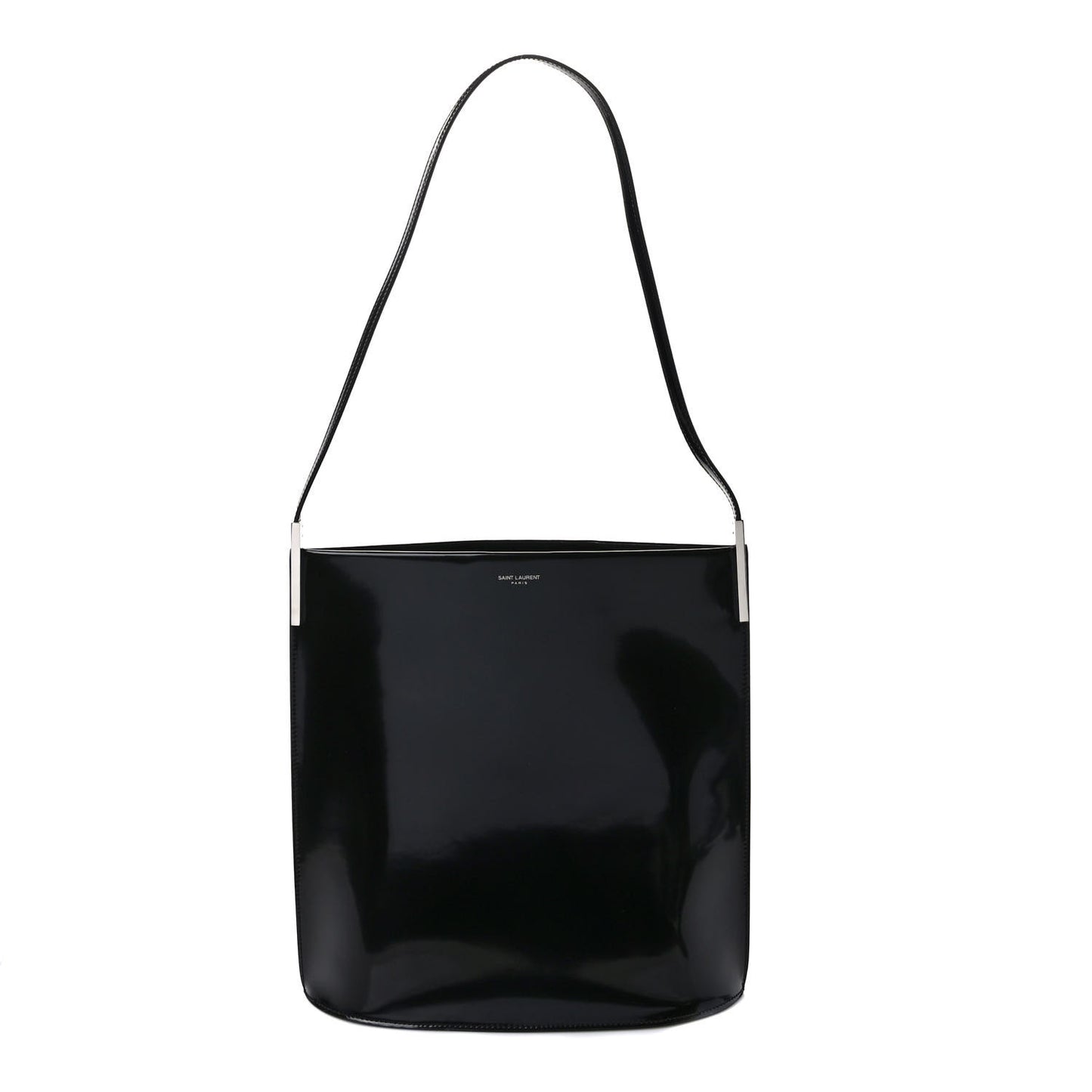 Patent Calfskin Suzanne Rigid Shoulder Bag Black