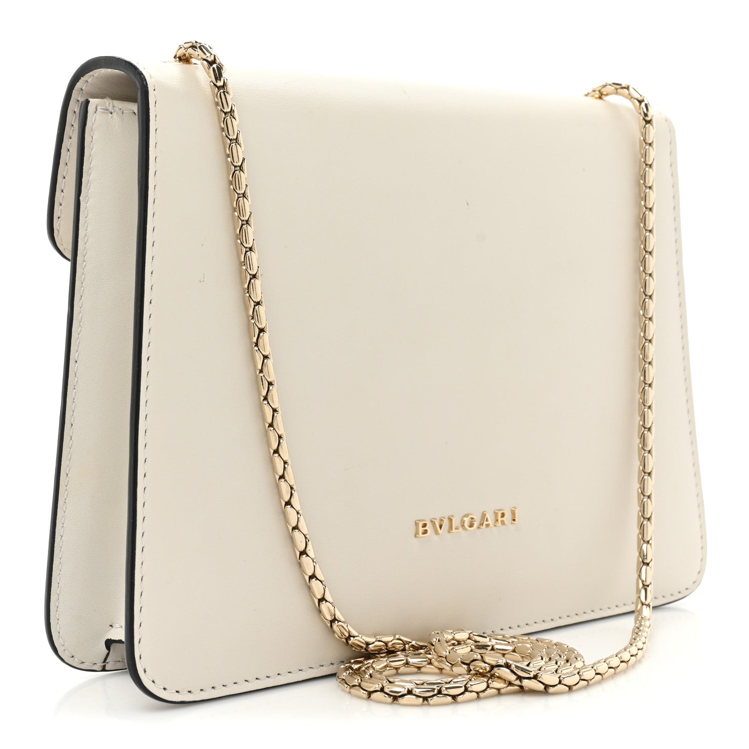Bulgari Calfskin Studded Serpenti In Love Forever Crossbody Bag White 4 of 14