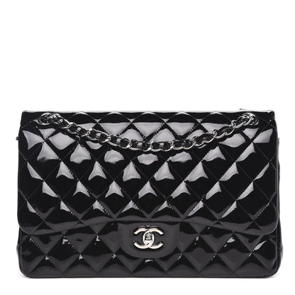 Chanel Patent Quilted Jumbo Double Flap Black 1 of 14