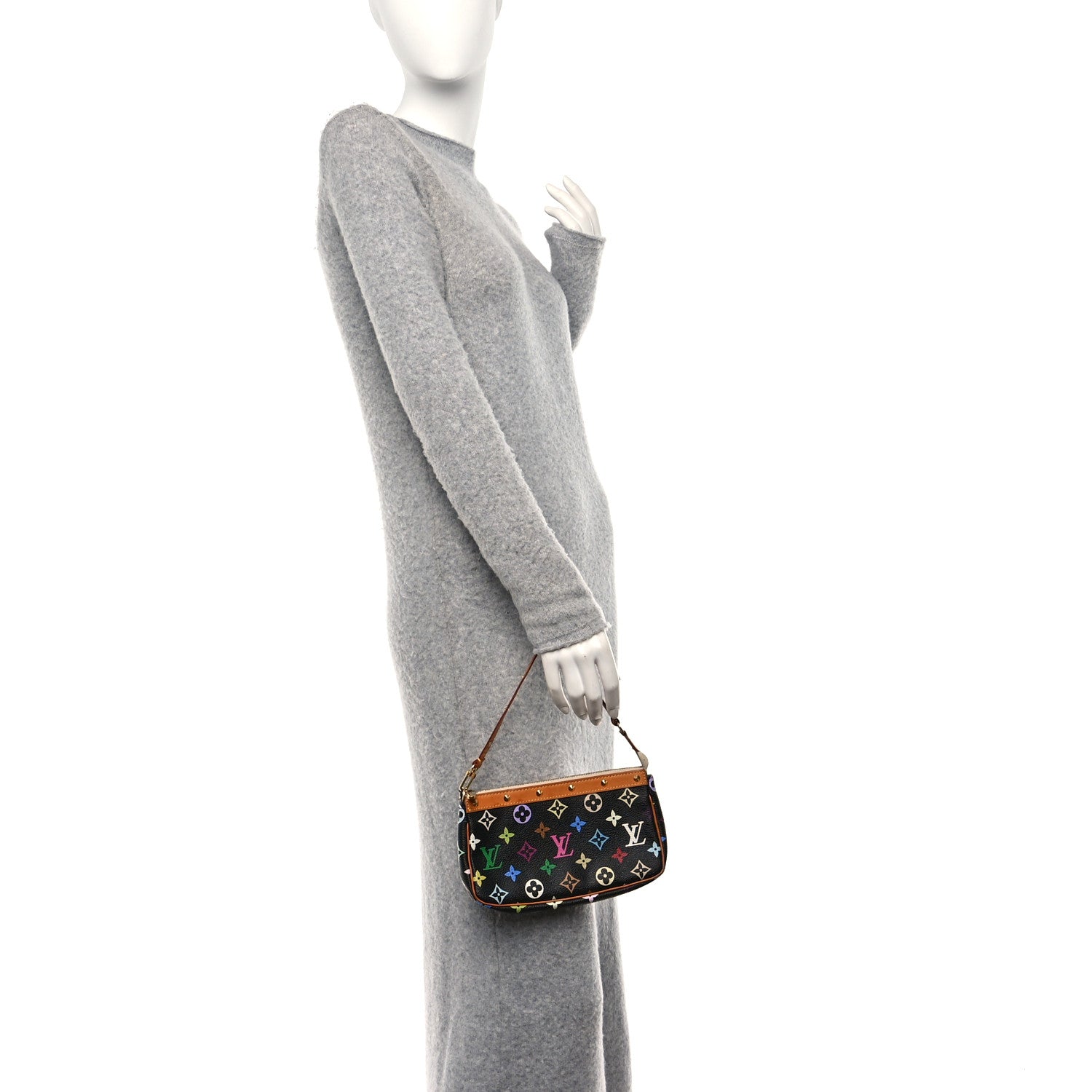 Louis Vuitton Monogram Multicolor Pochette Accessories Black 3 of 12