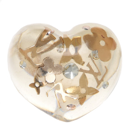 Louis Vuitton Resin Swarovski Heart Inclusion Ring M Gold 6.5 1 of 4