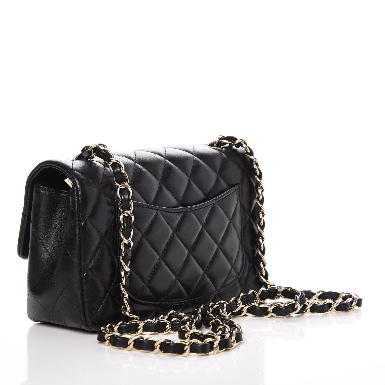 Chanel Lambskin Quilted Mini Rectangular Flap Black 3 of 12