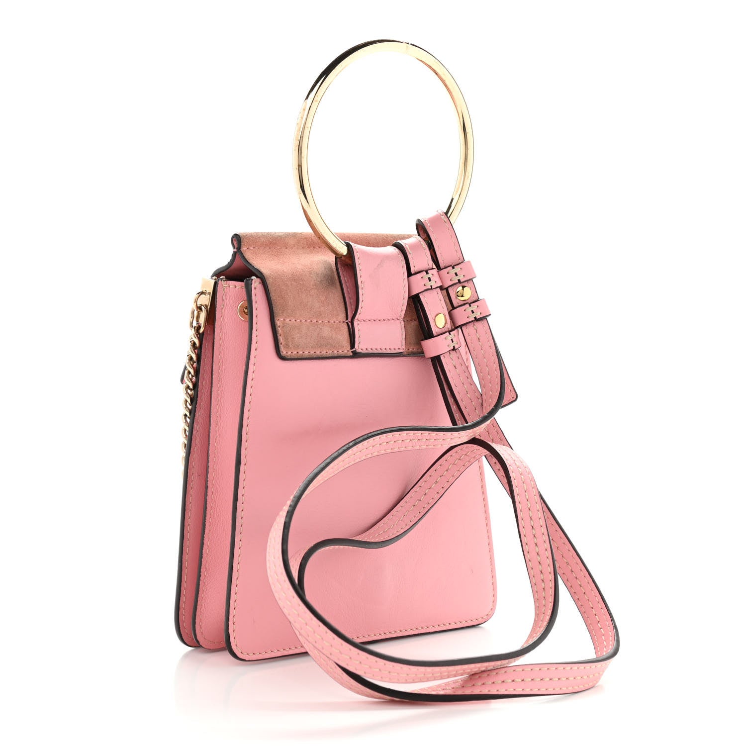 Chloe Suede Calfskin Mini Faye Bracelet Bag Washed Pink 2 of 12