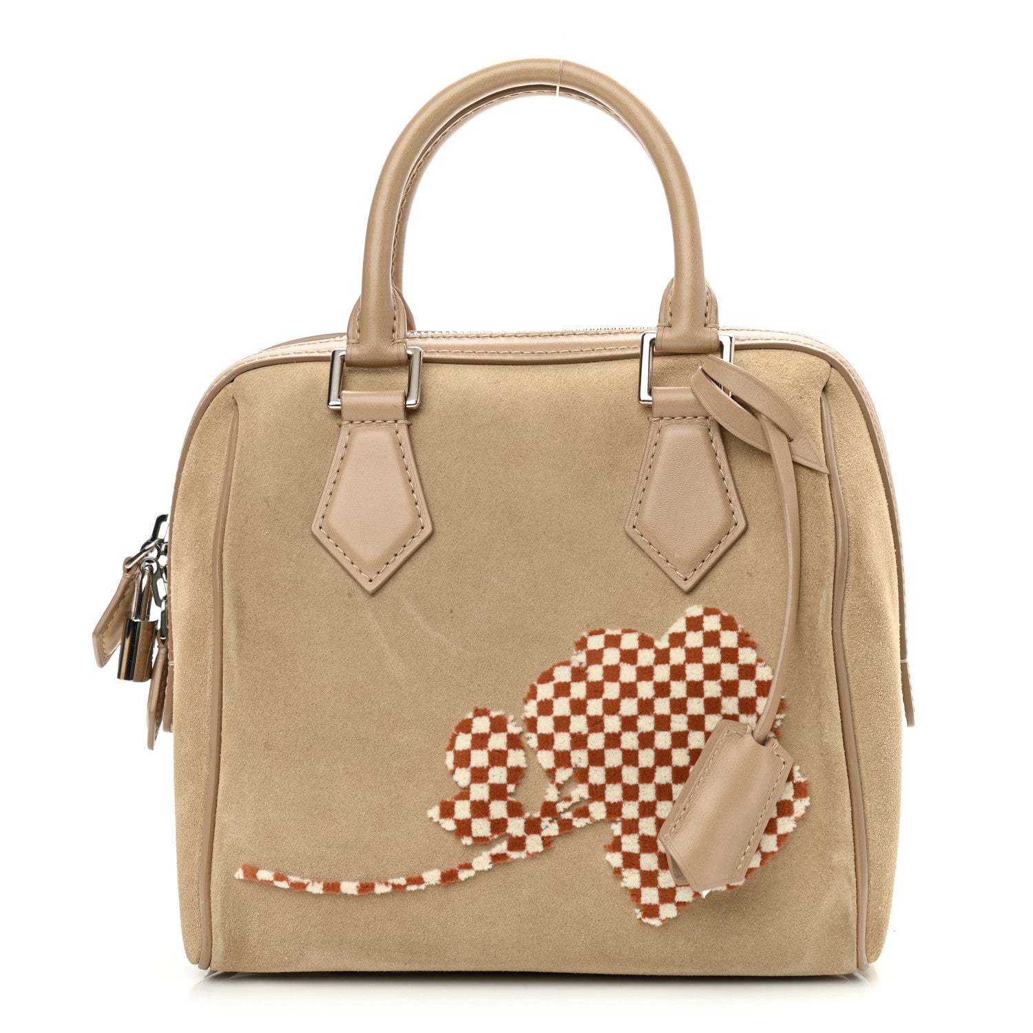 Louis Vuitton Suede Cubic Illusion Fleur Speedy Cube PM Beige 1 of 14