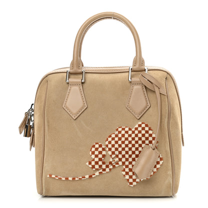 Louis Vuitton Suede Cubic Illusion Fleur Speedy Cube PM Beige 1 of 14