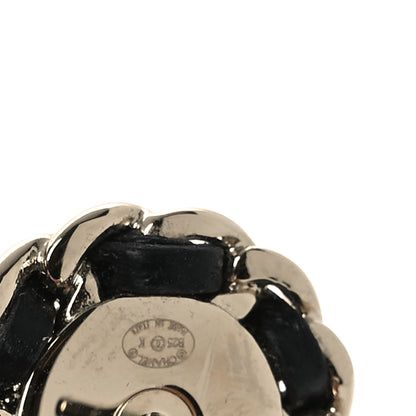 Chanel Pearl Crystal Lambskin CC Earrings Gold Black 4 of 5