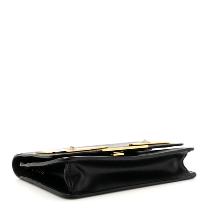 Fendi Vitello Liberty Lucido Metal Monster Eyes Tube Wallet on Chain Black 4 of 13