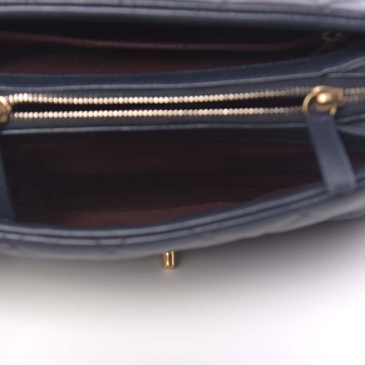 Chanel Shiny Sheepskin Quilted Small Trapezio Flap Navy 5 of 12