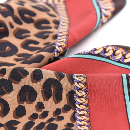 Louis Vuitton Silk Leopard Square Scarf 5 of 5