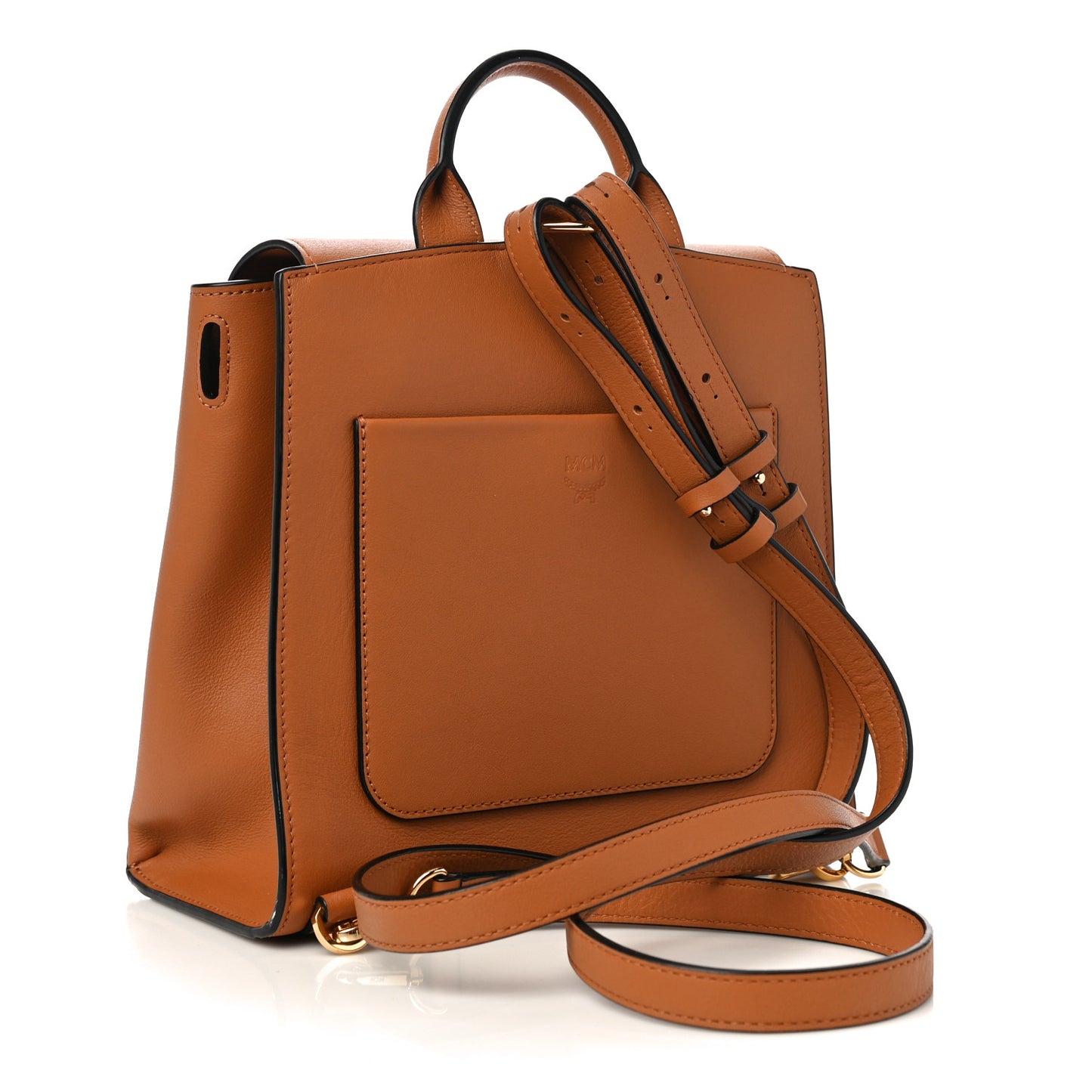 Calfskin Essential Visetos Small Backpack Cognac