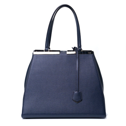 Fendi Vitello Elite Flamingo Large 3Jours Tote Navy 1 of 5