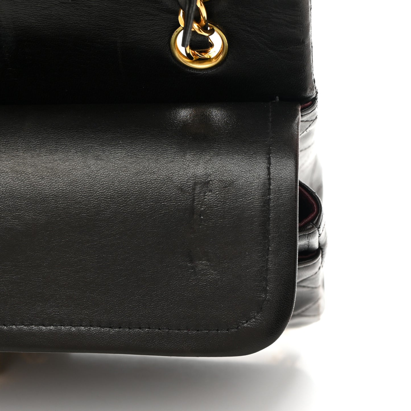 Lambskin Quilted Medium Double Flap Black