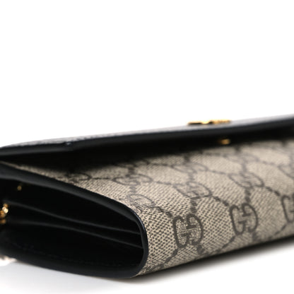 Gucci Dollar Calfskin GG Supreme Monogram Petite GG Marmont Wallet Chain Bag Black Beige Ebony 9 of 11