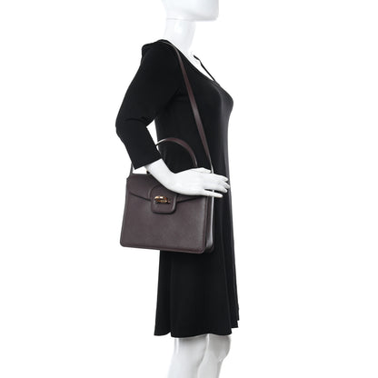 Salvatore Ferragamo Calfskin Gancini Top Handle Shoulder Bag Burgundy 2 of 13