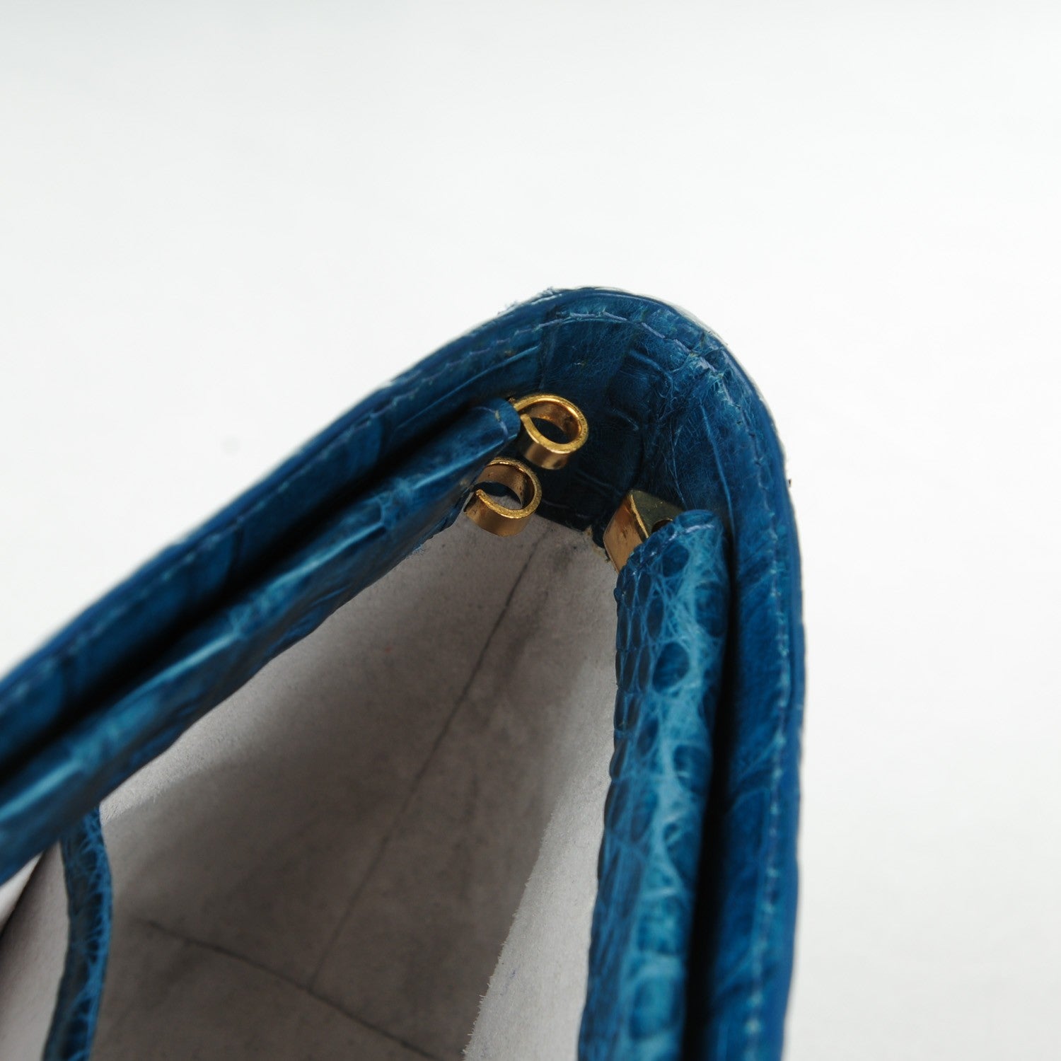 Nancy Gonzalez Glossy Crocodile Frame Clutch Blue 7 of 8
