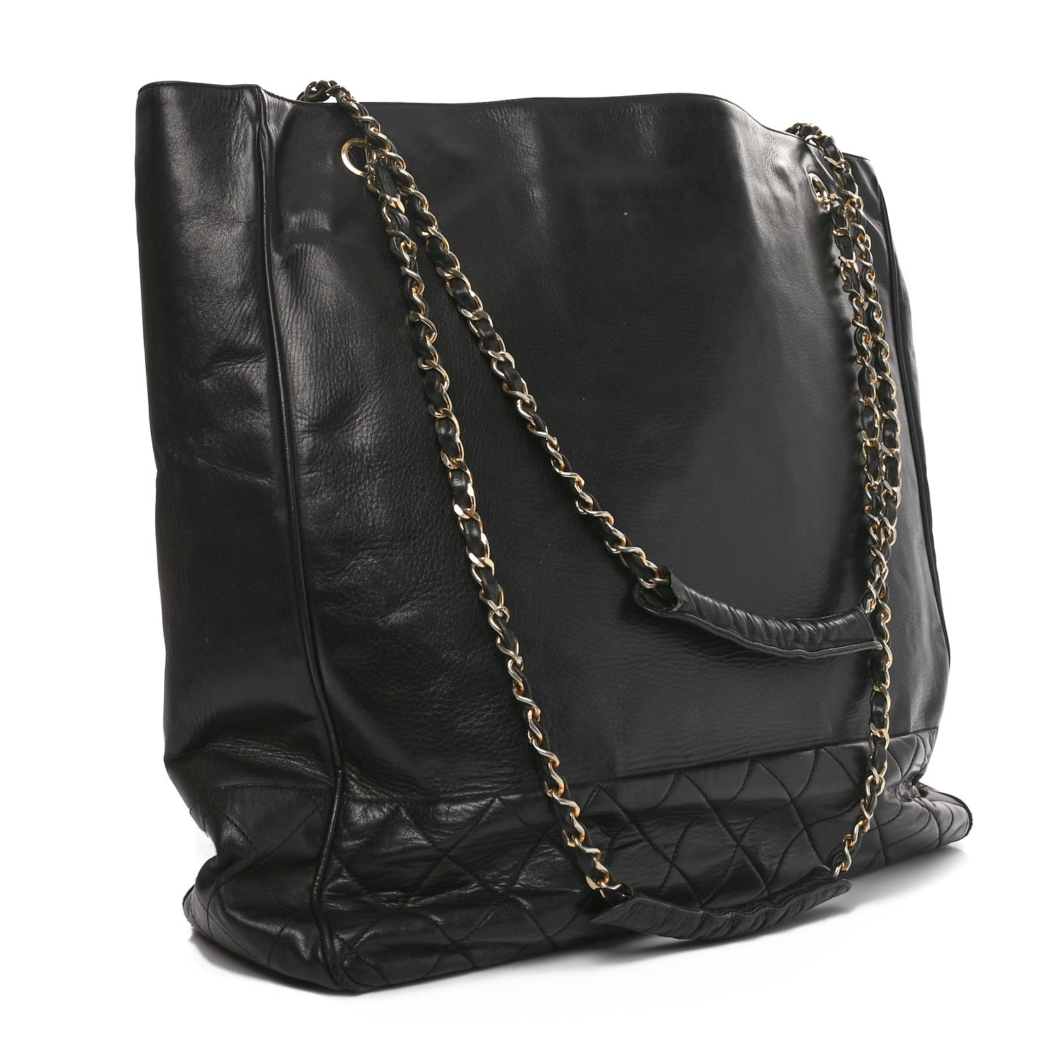 Chanel Lambskin Quilted CC Shopping Tote  Tote Black 2 of 10