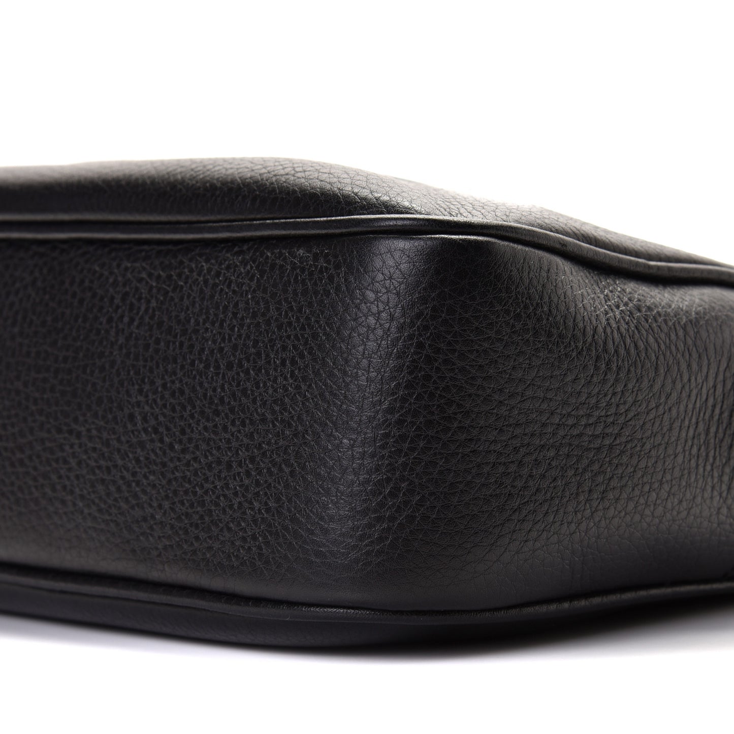 Pebbled Calfskin Small Soho Disco Bag Black