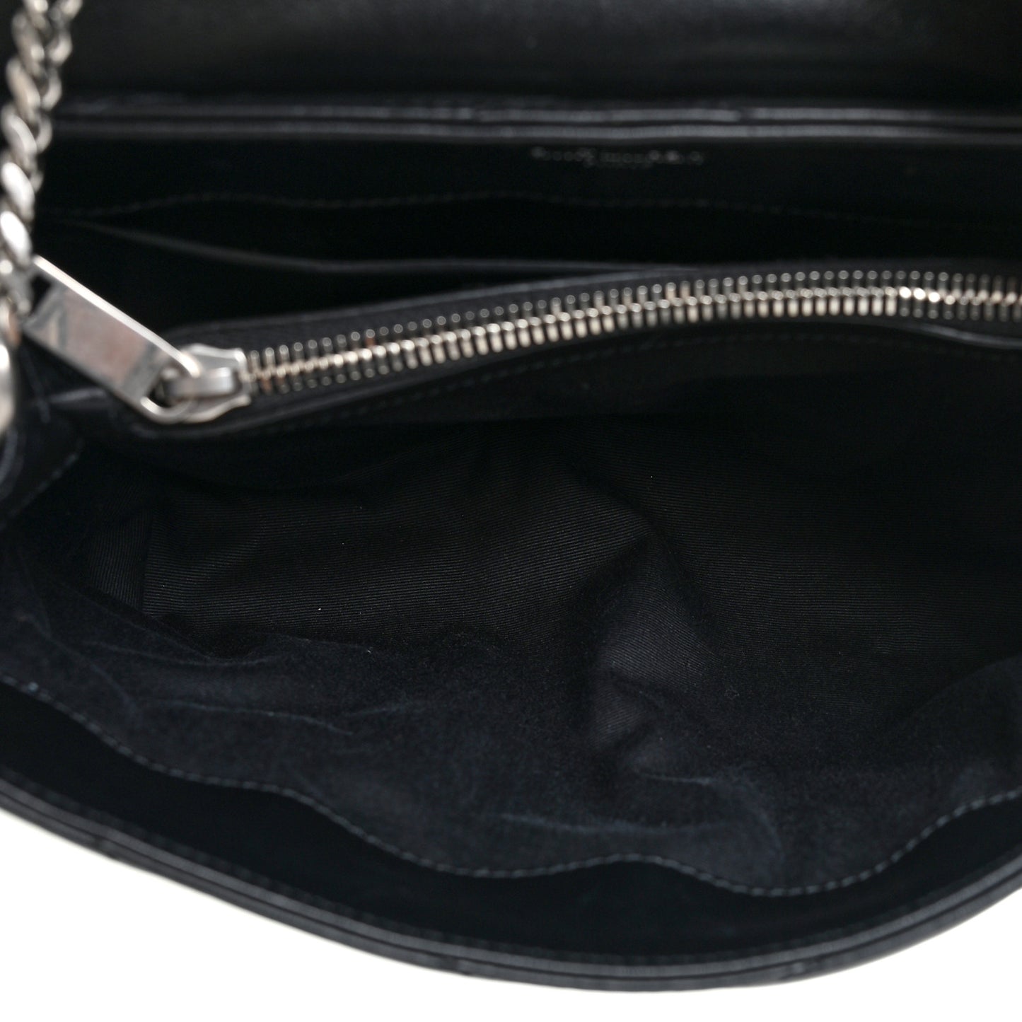 Calfskin Y Quilted Monogram Small Loulou Chain Satchel Black