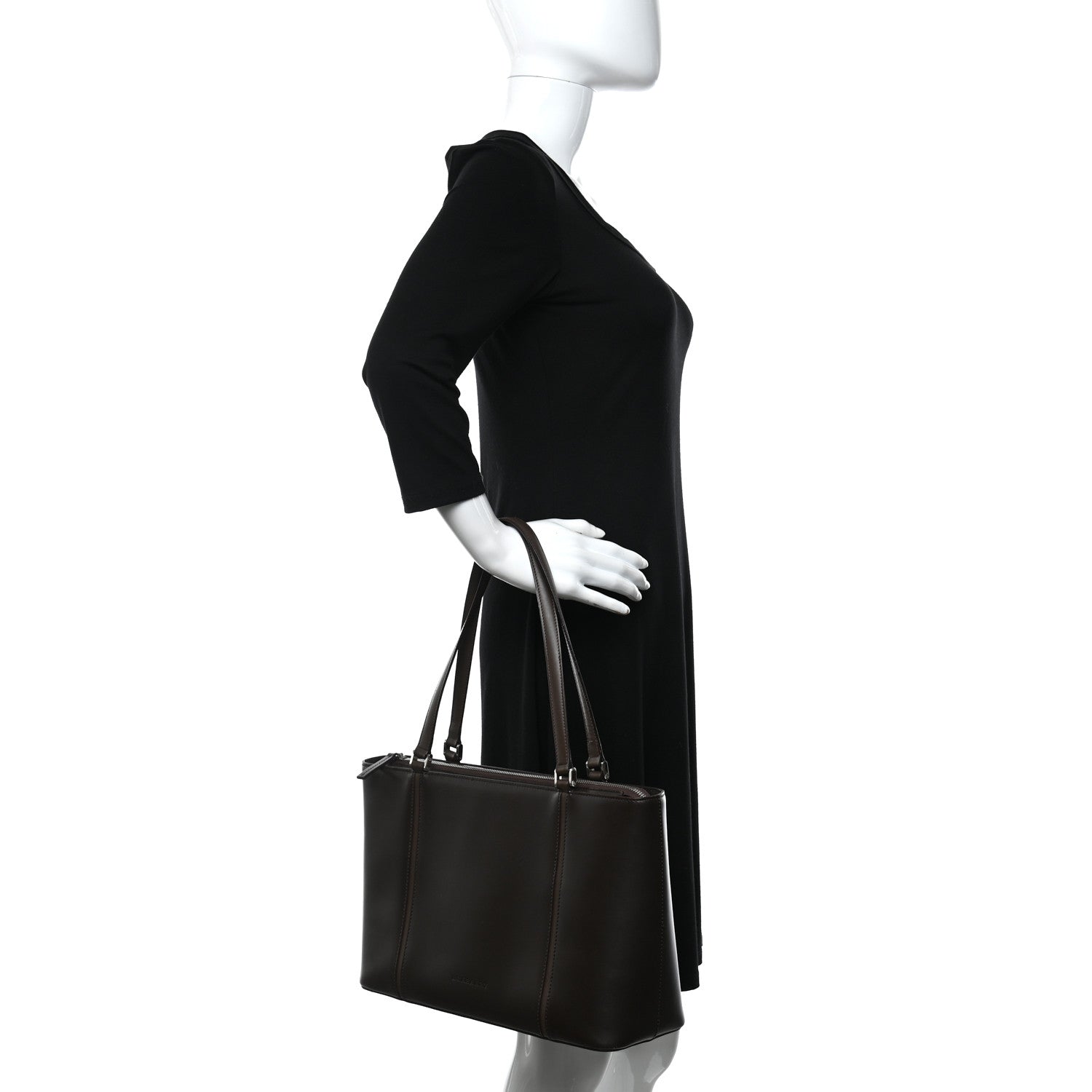 Burberry Calfskin Tote Dark Brown 2 of 10
