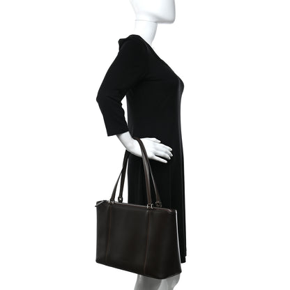 Burberry Calfskin Tote Dark Brown 2 of 10