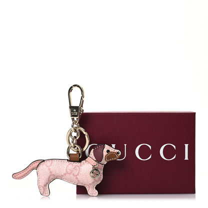 Gucci GG Supreme Monogram Dog Shaped Bag Charm Light Pink 6 of 6