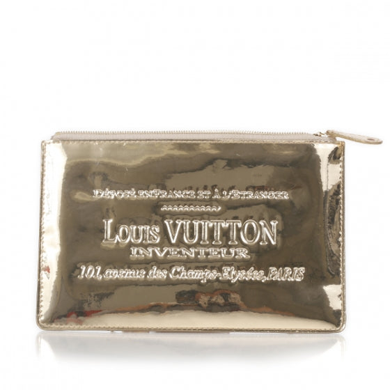 Monogram Miroir Inventeur Pochette Plat Dore Gold