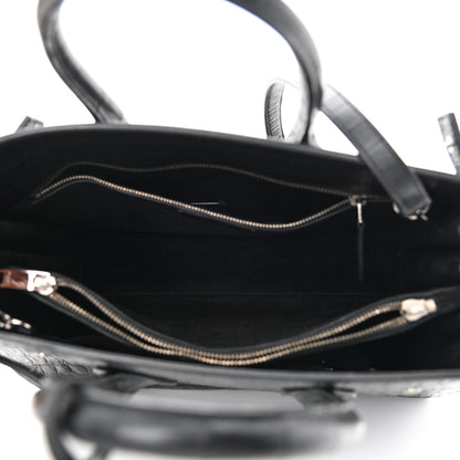 Saint Laurent Calfskin Crocodile Embossed Small Sac de Jour Black 5 of 11