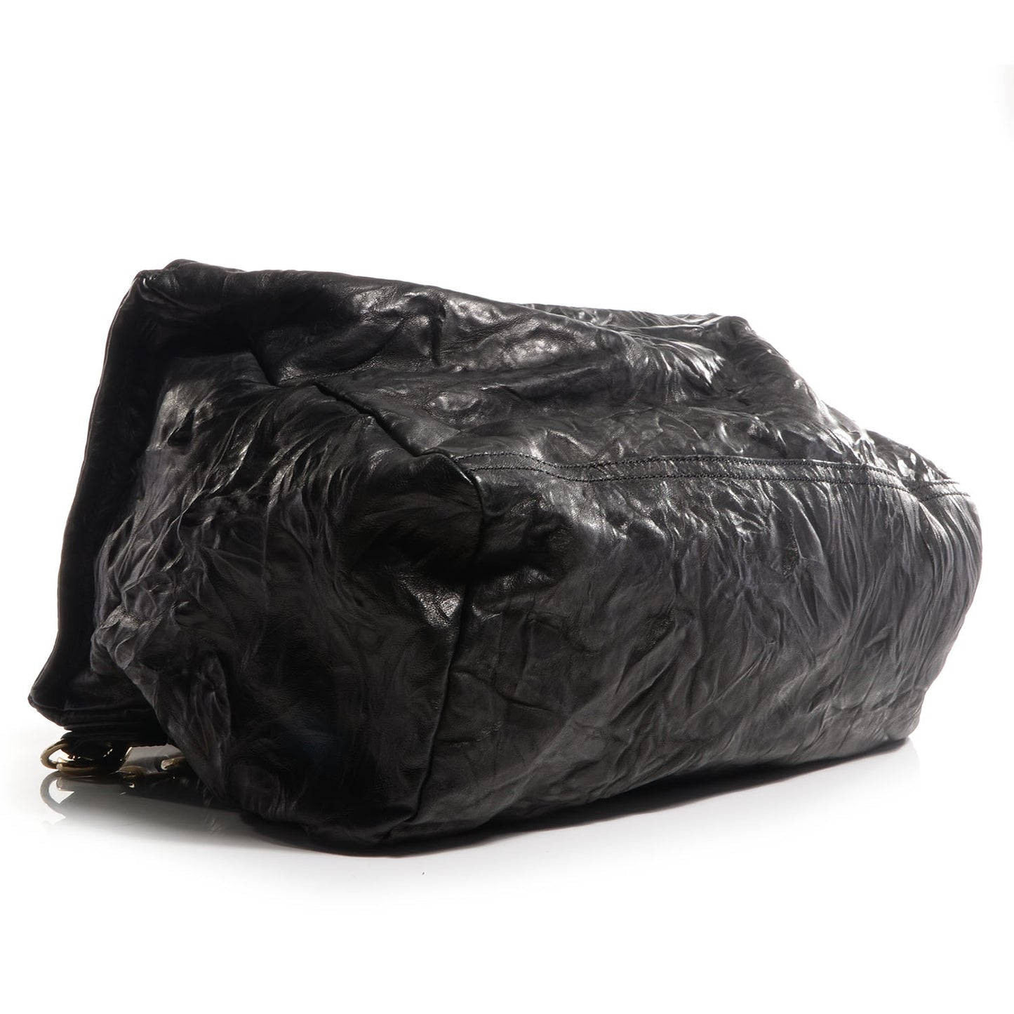 Tumbled Sheepskin Medium Pandora Bag Black