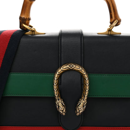 Gucci Moon Calfskin Bamboo Web Medium Dionysus Top Handle Bag Blue Emerald Hibiscus Red 8 of 14