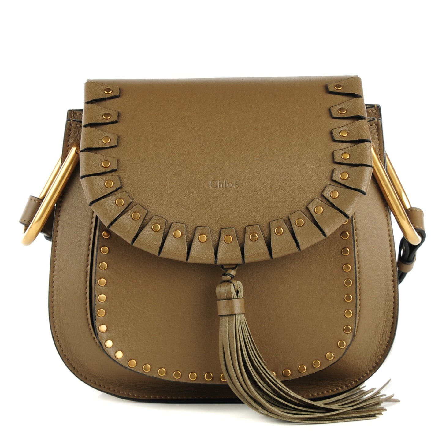 Calfskin Small Hudson Shoulder Bag Merino Grey