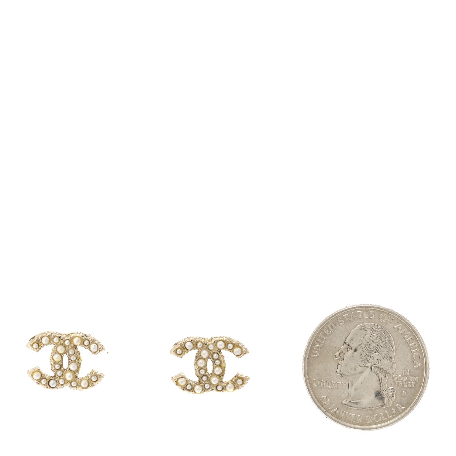 Chanel Pearl CC Earrings Gold 2 of 5