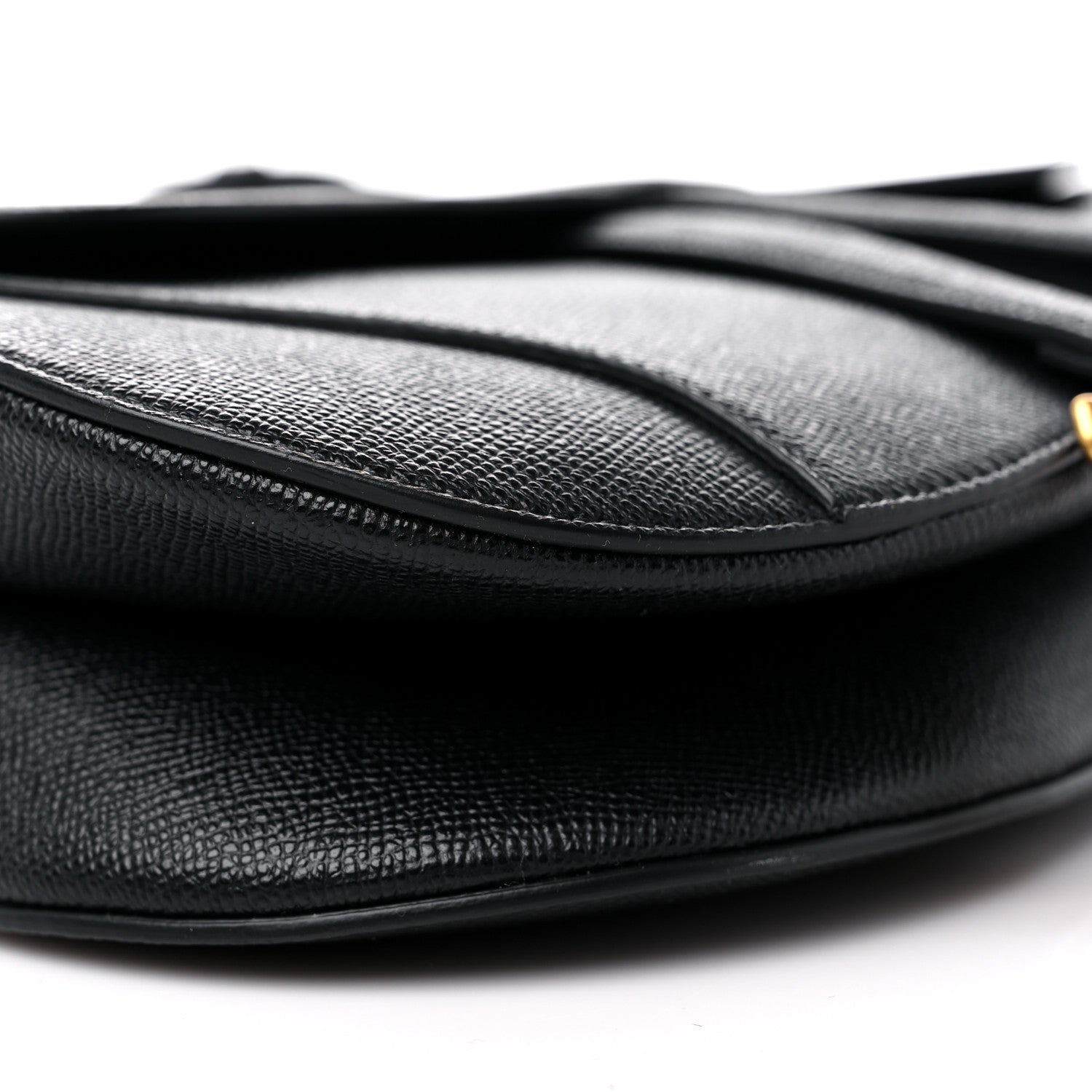 Christian Dior Grained Calfskin Mini Saddle Bag With Strap Black 8 of 9