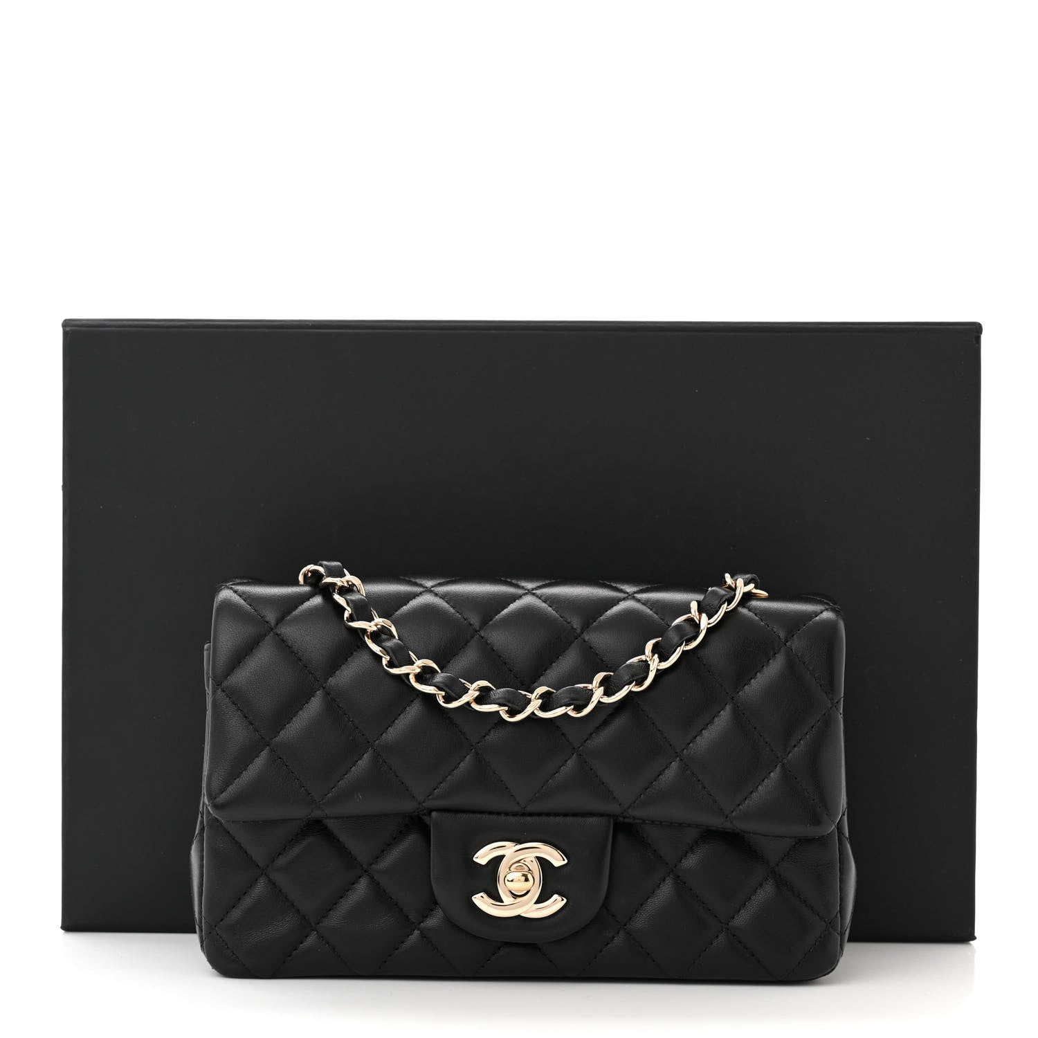 Chanel Lambskin Quilted Mini Rectangular Flap Black 11 of 11