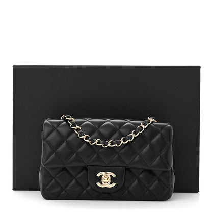 Chanel Lambskin Quilted Mini Rectangular Flap Black 11 of 11
