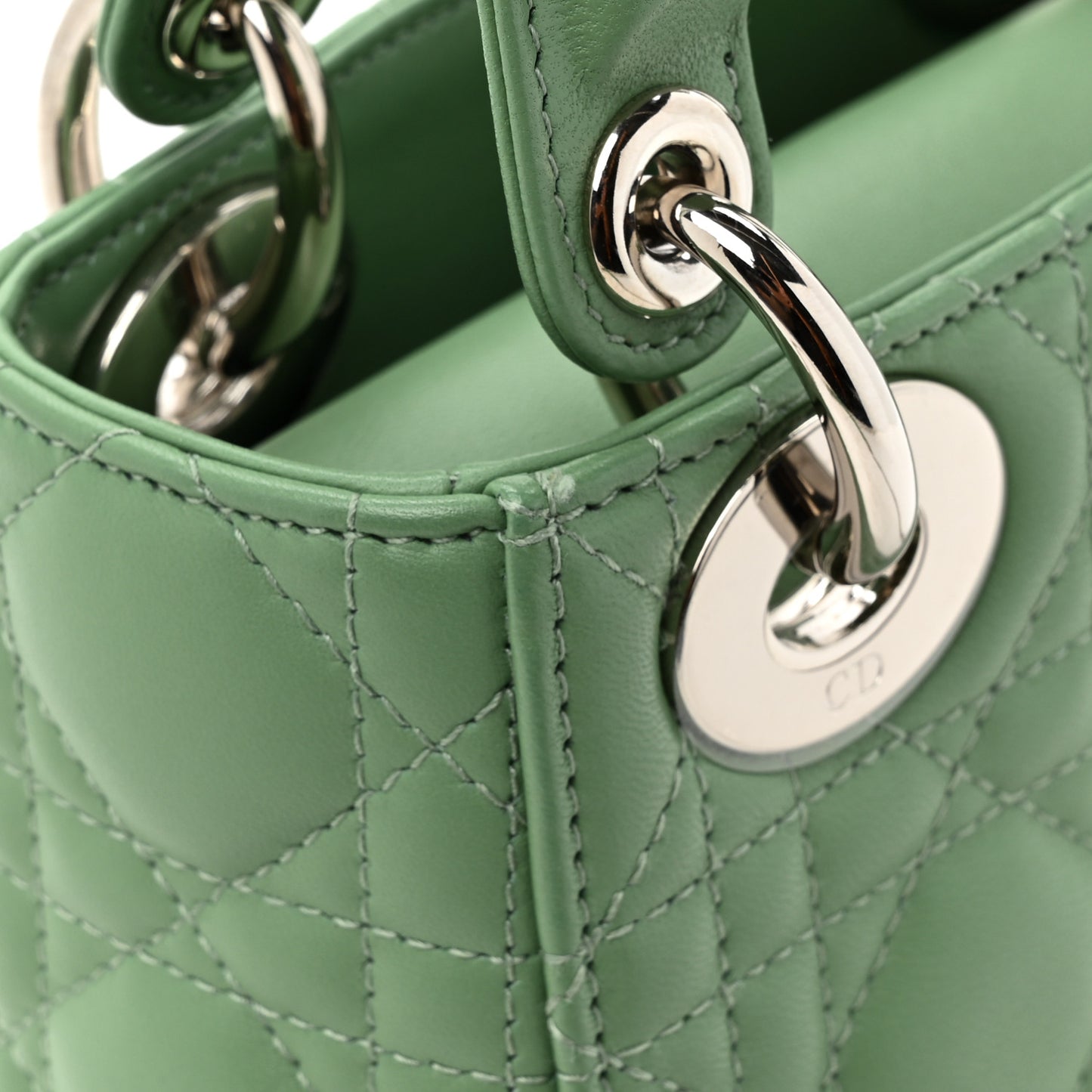 Lambskin Cannage Mini Lady Dior Green