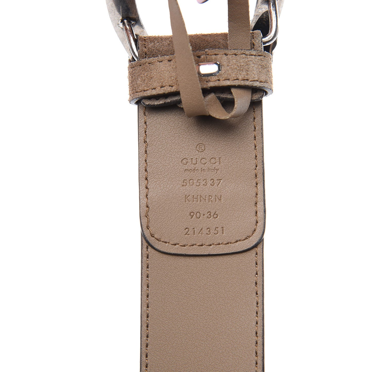 GG Supreme Monogram Suede Dionysus 40mm Belt 90 36 Beige Taupe