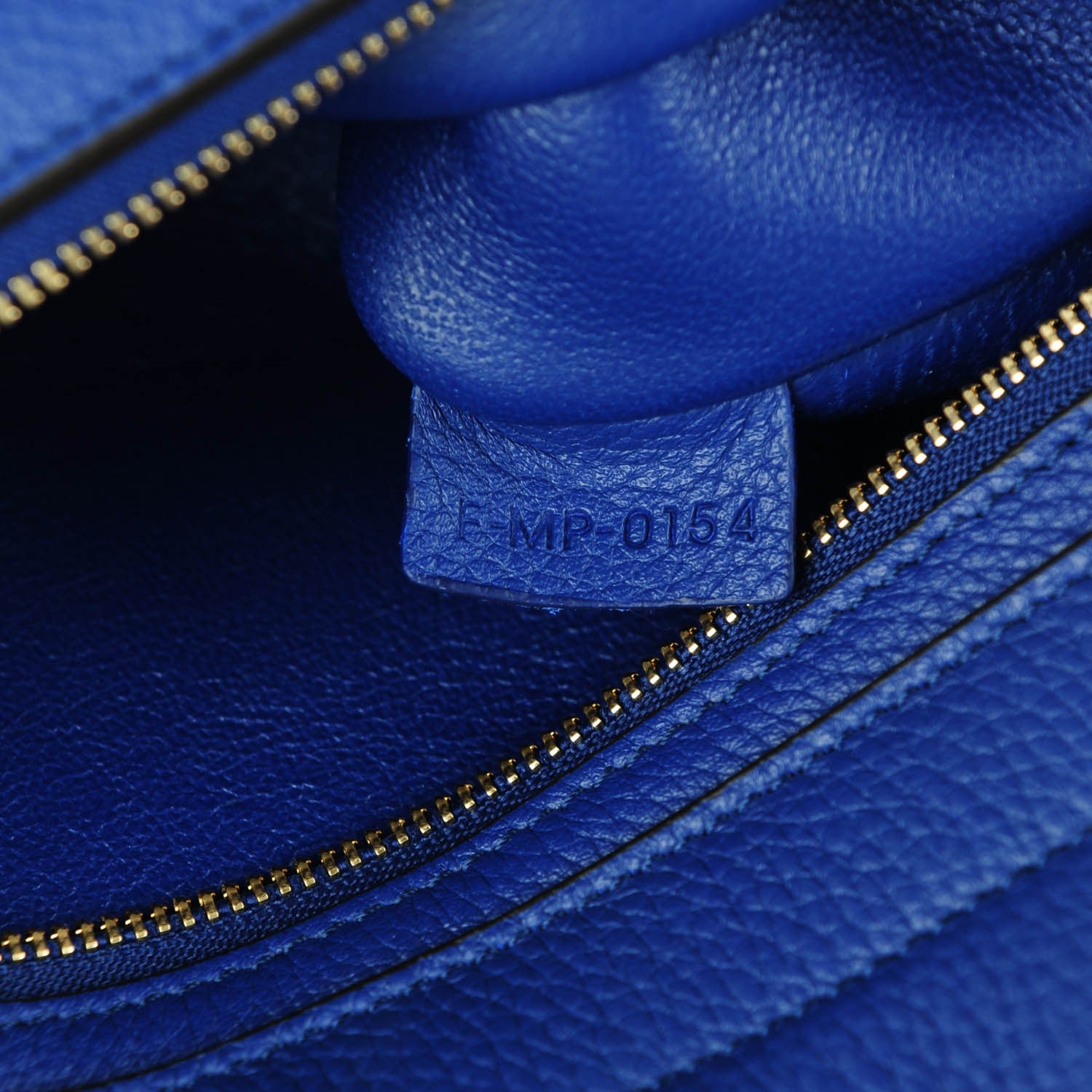 Celine Drummed Calfskin Suede Small Trapeze Indigo 7 of 7