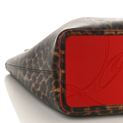 Christian Louboutin Calfskin Empire Leopard Print Spiked Small Cabarock Shopper Tote Brown 6 of 8