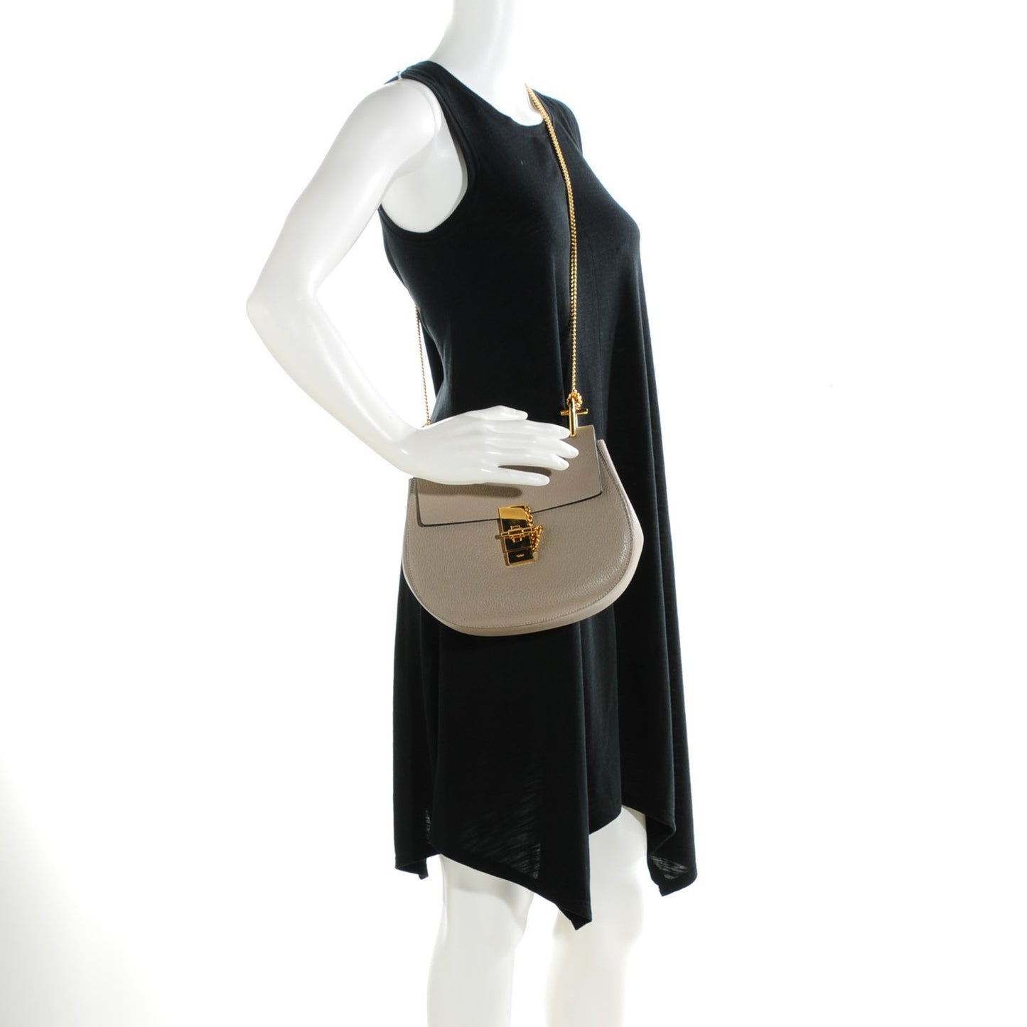 Grained Lambskin Drew Shoulder Bag Motty Grey