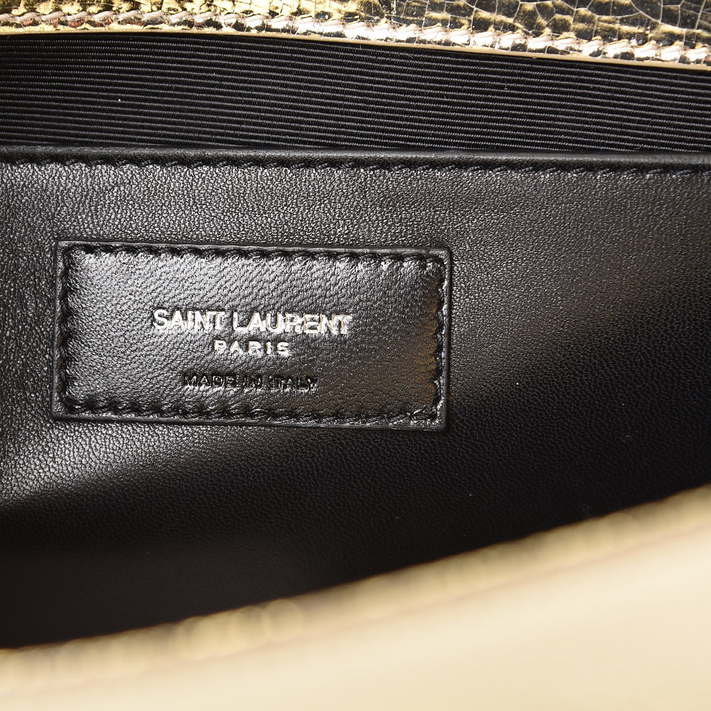 Metallic Calfskin Medium Classic Monogram Kate Satchel Gold