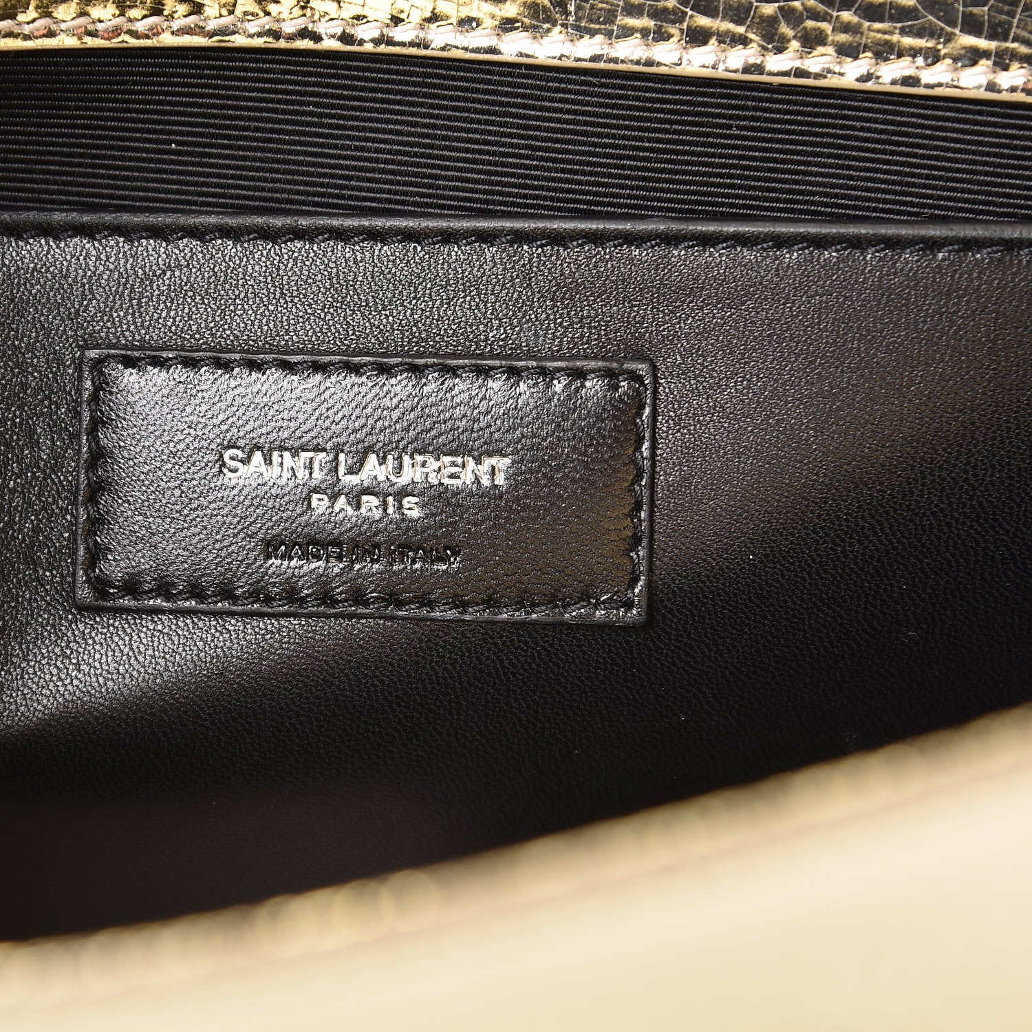 Saint Laurent Metallic Calfskin Medium Classic Monogram Kate Satchel Gold 6 of 7