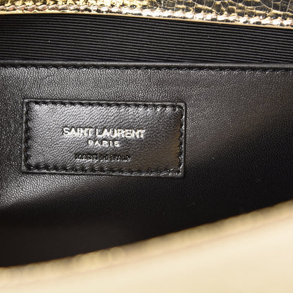 Saint Laurent Metallic Calfskin Medium Classic Monogram Kate Satchel Gold 6 of 7